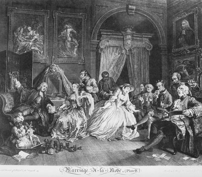 Marriage à la Mode, Platte 4, (Der Empfang der Gräfin) von William Hogarth